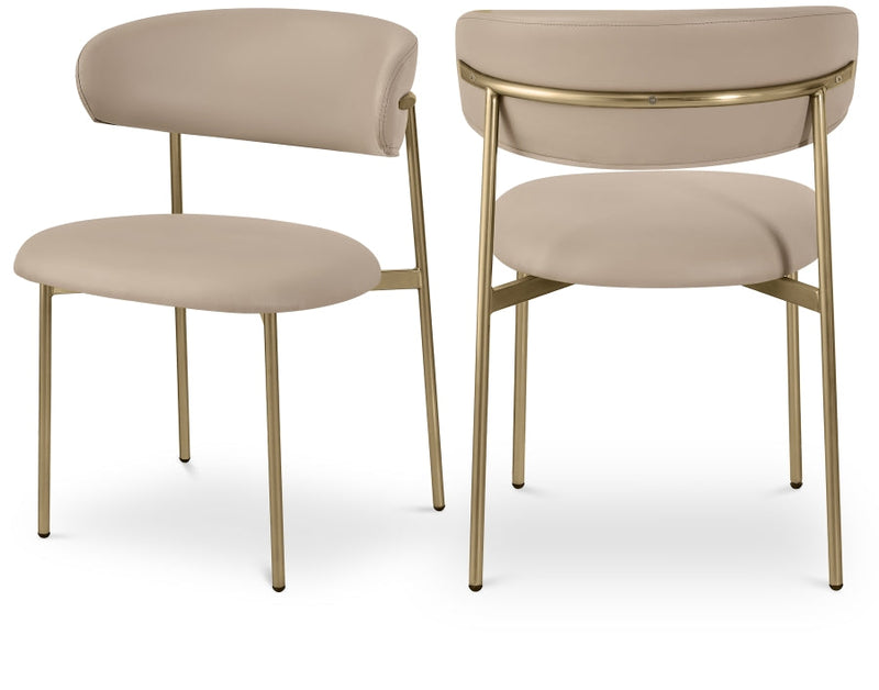 Lupita Vegan Leather Upholstered Dining Chair in Taupe, Set of 2 - 759Taupe-C