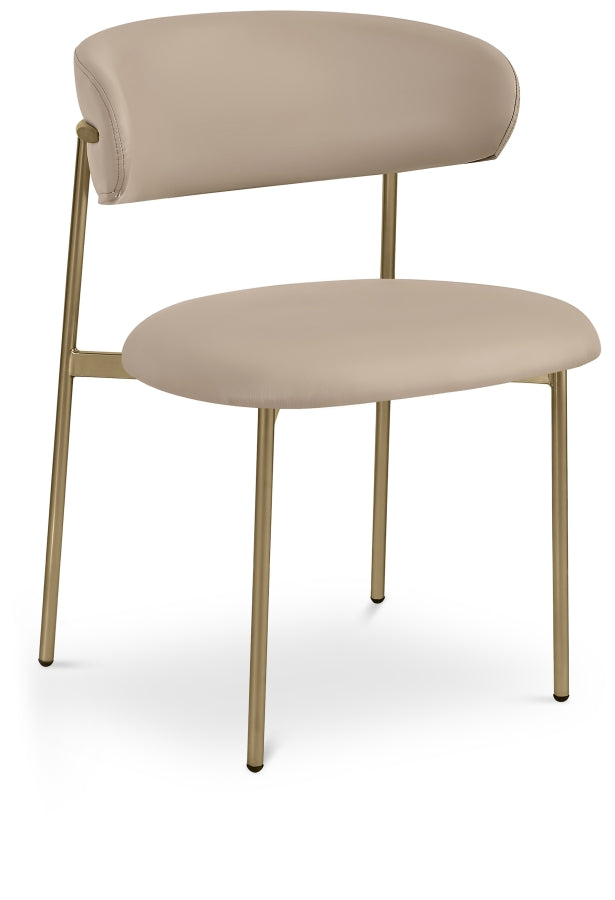 Lupita Vegan Leather Upholstered Dining Chair in Taupe, Set of 2 - 759Taupe-C