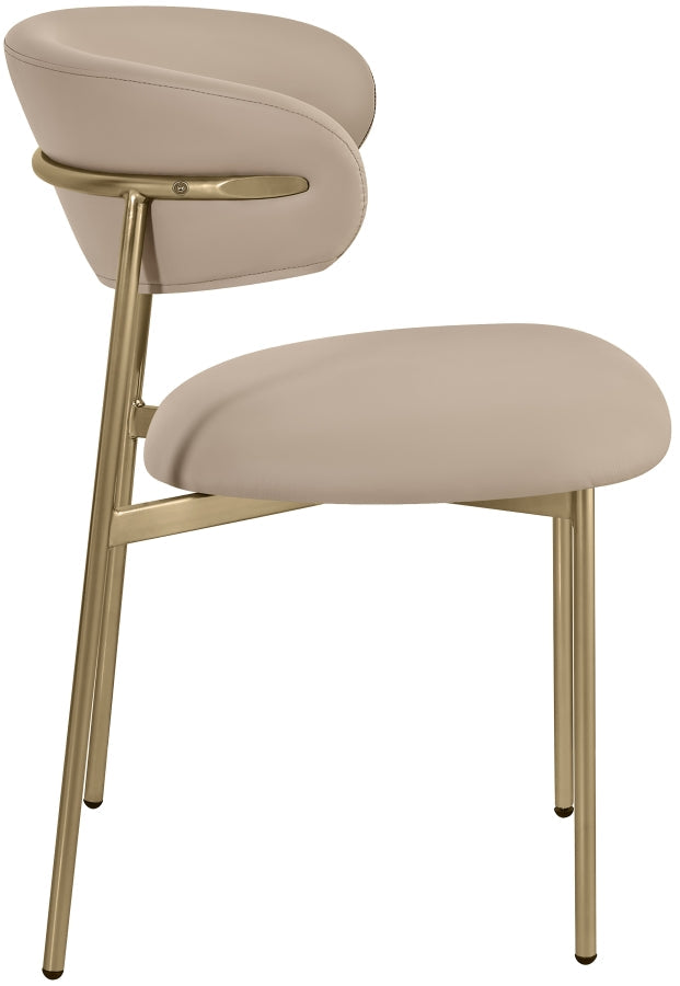 Lupita Vegan Leather Upholstered Dining Chair in Taupe, Set of 2 - 759Taupe-C