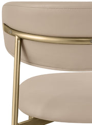 Lupita Vegan Leather Upholstered Dining Chair in Taupe, Set of 2 - 759Taupe-C