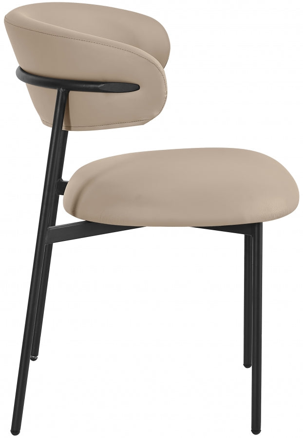 Lupita Vegan Leather Upholstered Dining Chair in Taupe, Set of 2 - 760Taupe-C