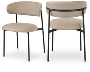 Lupita Vegan Leather Upholstered Dining Chair in Taupe, Set of 2 - 760Taupe-C
