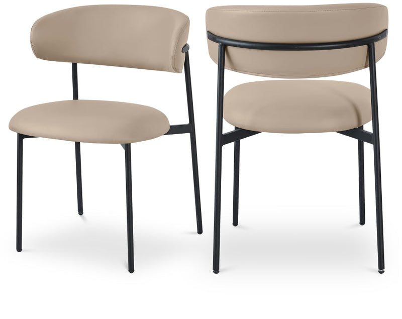 Lupita Vegan Leather Upholstered Dining Chair in Taupe, Set of 2 - 760Taupe-C