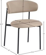 Lupita Vegan Leather Upholstered Dining Chair in Taupe, Set of 2 - 760Taupe-C