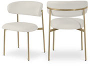 Lupita Vegan Leather Upholstered Dining Chair in White, Set of 2 - 759White-C
