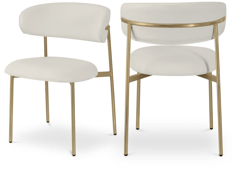 Lupita Vegan Leather Upholstered Dining Chair in White, Set of 2 - 759White-C