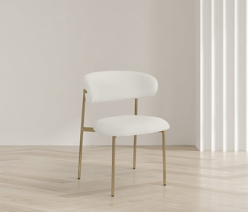 Lupita Vegan Leather Upholstered Dining Chair in White, Set of 2 - 759White-C