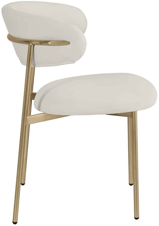 Lupita Vegan Leather Upholstered Dining Chair in White, Set of 2 - 759White-C