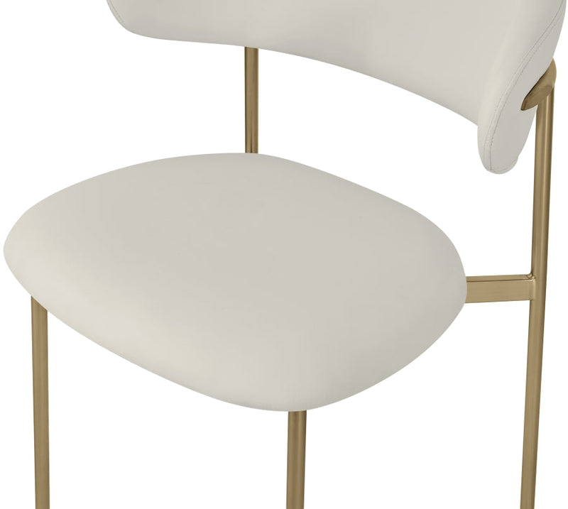 Lupita Vegan Leather Upholstered Dining Chair in White, Set of 2 - 759White-C