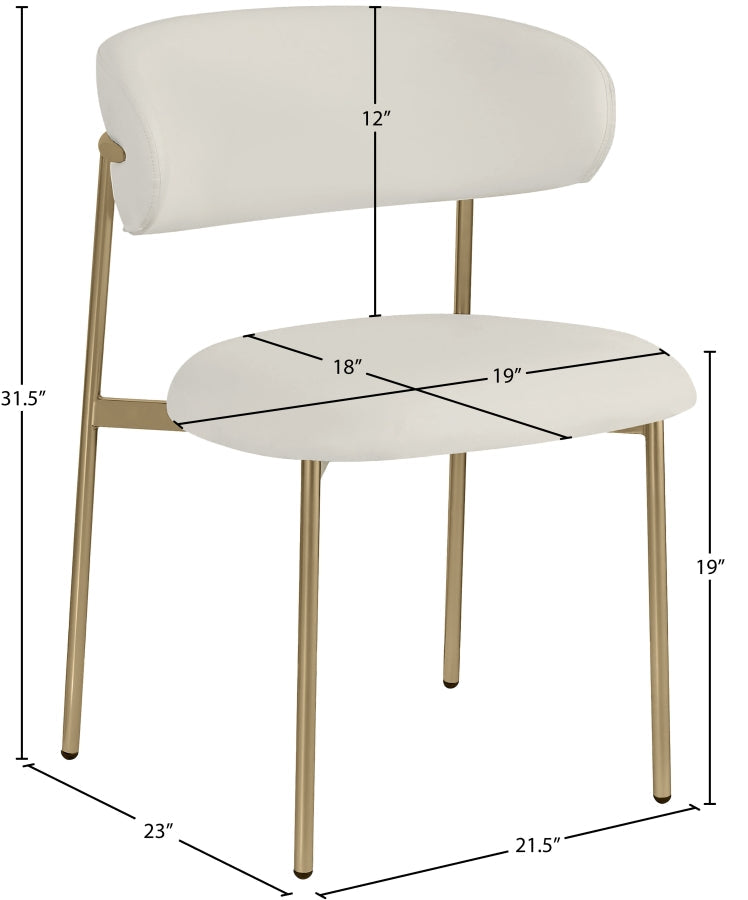 Lupita Vegan Leather Upholstered Dining Chair in White, Set of 2 - 759White-C