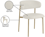 Lupita Vegan Leather Upholstered Dining Chair in White, Set of 2 - 759White-C