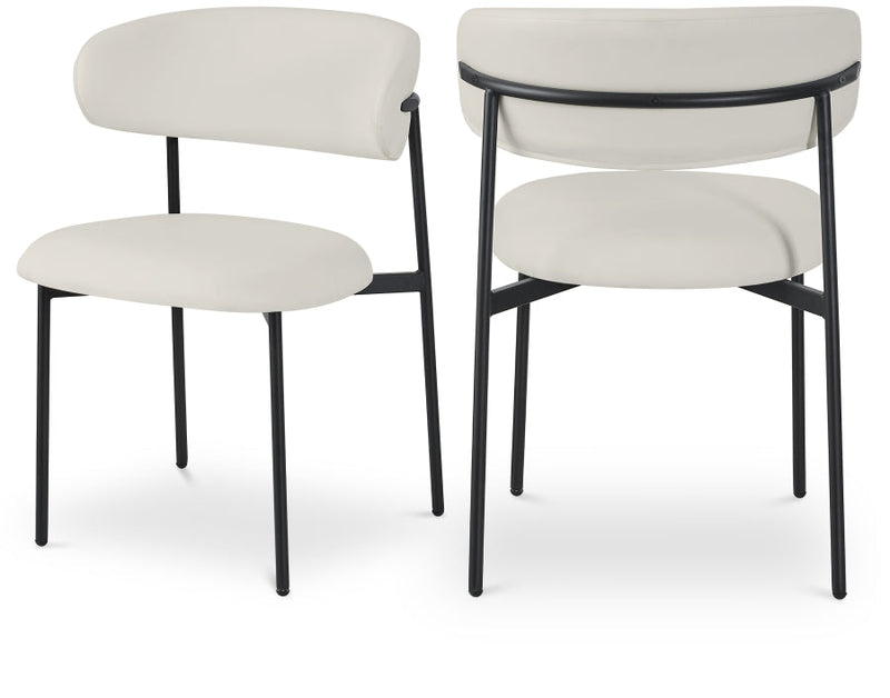 Lupita Vegan Leather Upholstered Dining Chair in White, Set of 2 - 760White-C