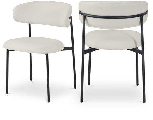 Lupita Vegan Leather Upholstered Dining Chair in White, Set of 2 - 760White-C