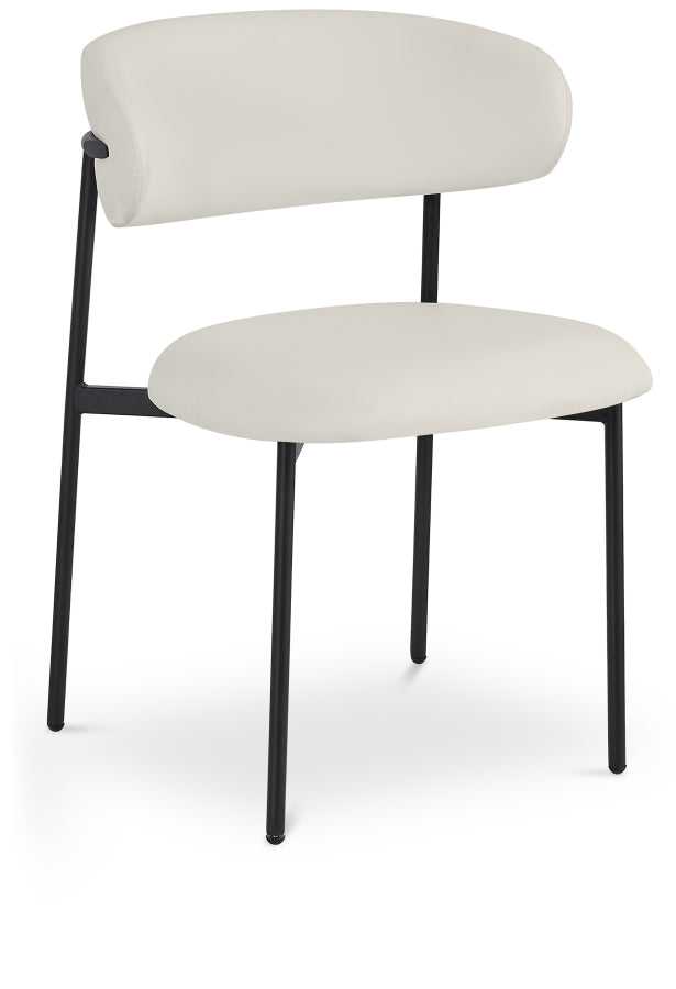 Lupita Vegan Leather Upholstered Dining Chair in White, Set of 2 - 760White-C