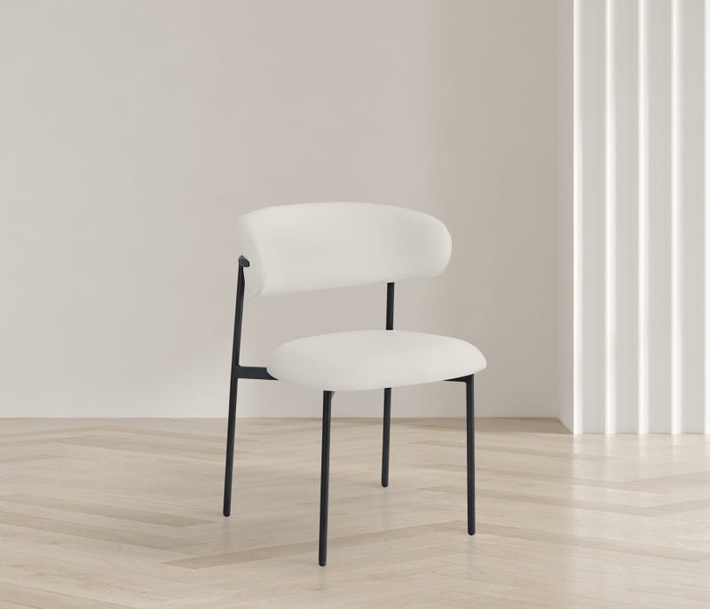 Lupita Vegan Leather Upholstered Dining Chair in White, Set of 2 - 760White-C