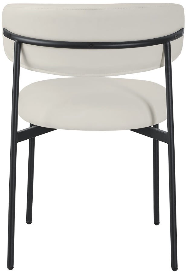 Lupita Vegan Leather Upholstered Dining Chair in White, Set of 2 - 760White-C