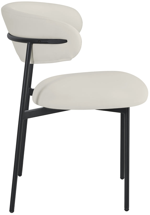 Lupita Vegan Leather Upholstered Dining Chair in White, Set of 2 - 760White-C