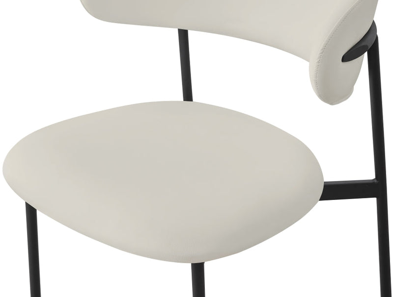 Lupita Vegan Leather Upholstered Dining Chair in White, Set of 2 - 760White-C