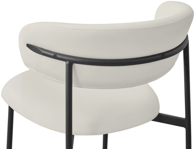 Lupita Vegan Leather Upholstered Dining Chair in White, Set of 2 - 760White-C