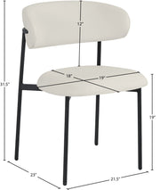 Lupita Vegan Leather Upholstered Dining Chair in White, Set of 2 - 760White-C