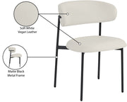 Lupita Vegan Leather Upholstered Dining Chair in White, Set of 2 - 760White-C