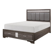 Luster Gray Upholstered Storage Platform Bedroom Set - Gate FurnitureBedroom Set