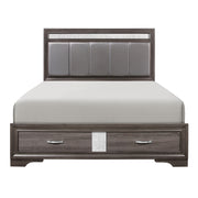 Luster Gray Upholstered Storage Platform Bedroom Set - Gate FurnitureBedroom Set
