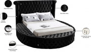 Luxus Velvet King Bed (3 Boxes) Black - Gate FurnitureKing Bed