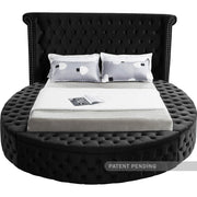 Luxus Velvet King Bed (3 Boxes) Black - Gate FurnitureKing Bed