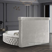 Luxus Velvet King Bed (3 Boxes) Cream - Gate FurnitureKing Bed