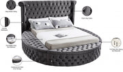 Luxus Velvet King Bed (3 Boxes) Grey - Gate FurnitureKing Bed