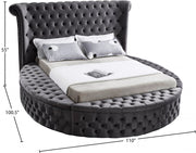 Luxus Velvet King Bed (3 Boxes) Grey - Gate FurnitureKing Bed