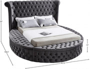 Luxus Velvet Queen Bed (3 Boxes) in Grey - Gate FurnitureQueen Bed