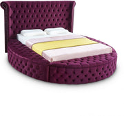 Luxus Velvet Queen Bed Purple - Gate FurnitureQueen Bed