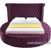 Luxus Velvet Queen Bed Purple - Gate FurnitureQueen Bed