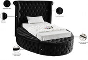 Luxus Velvet Twin Bed (3 Boxes) Black - Gate FurnitureTwin Bed