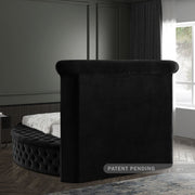 Luxus Velvet Twin Bed (3 Boxes) Black - Gate FurnitureTwin Bed