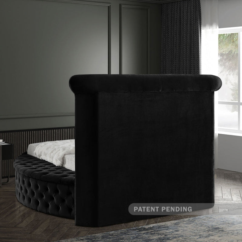 Luxus Velvet Twin Bed (3 Boxes) Black - Gate FurnitureTwin Bed