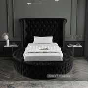 Luxus Velvet Twin Bed (3 Boxes) Black - Gate FurnitureTwin Bed