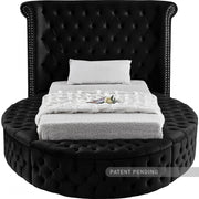 Luxus Velvet Twin Bed (3 Boxes) Black - Gate FurnitureTwin Bed