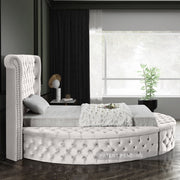Luxus Velvet Twin Bed (3 Boxes) Cream - Gate FurnitureTwin Bed