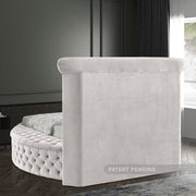 Luxus Velvet Twin Bed (3 Boxes) Cream - Gate FurnitureTwin Bed