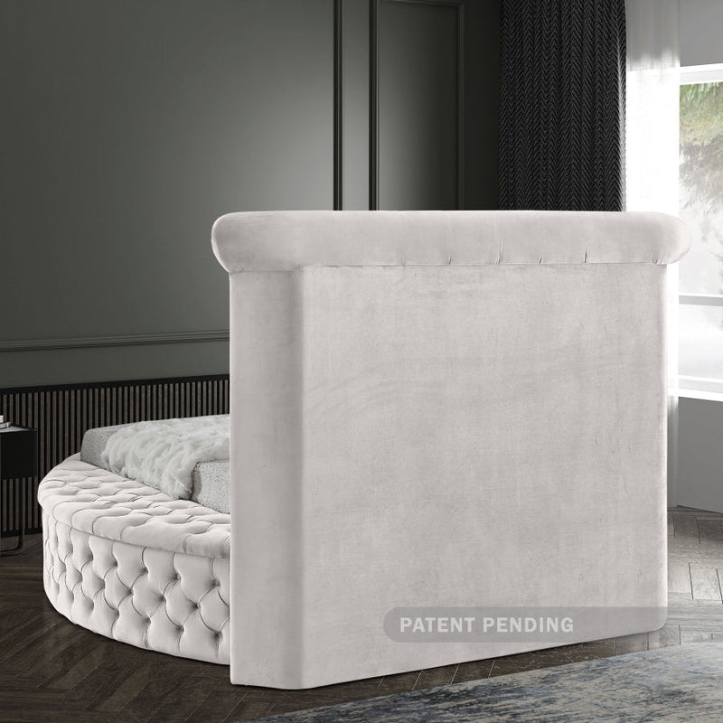 Luxus Velvet Twin Bed (3 Boxes) Cream - Gate FurnitureTwin Bed