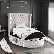 Luxus Velvet Twin Bed (3 Boxes) Cream - Gate FurnitureTwin Bed