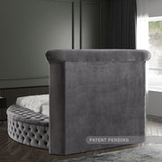 Luxus Velvet Twin Bed (3 Boxes) Grey - Gate FurnitureTwin Bed