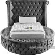 Luxus Velvet Twin Bed (3 Boxes) Grey - Gate FurnitureTwin Bed