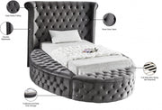 Luxus Velvet Twin Bed (3 Boxes) Grey - Gate FurnitureTwin Bed