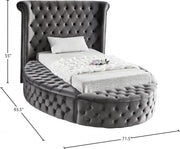 Luxus Velvet Twin Bed (3 Boxes) Grey - Gate FurnitureTwin Bed