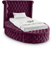 Luxus Velvet Twin Bed Purple - Gate FurnitureTwin Bed