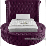 Luxus Velvet Twin Bed Purple - Gate FurnitureTwin Bed
